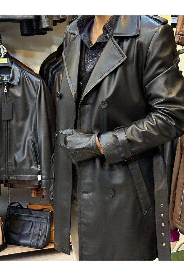 Gerçek Deri Eldiven, Siyah Deri Eldiven, Deri Eldiven, Eldiven, Desenli Deri Eldiven - 1