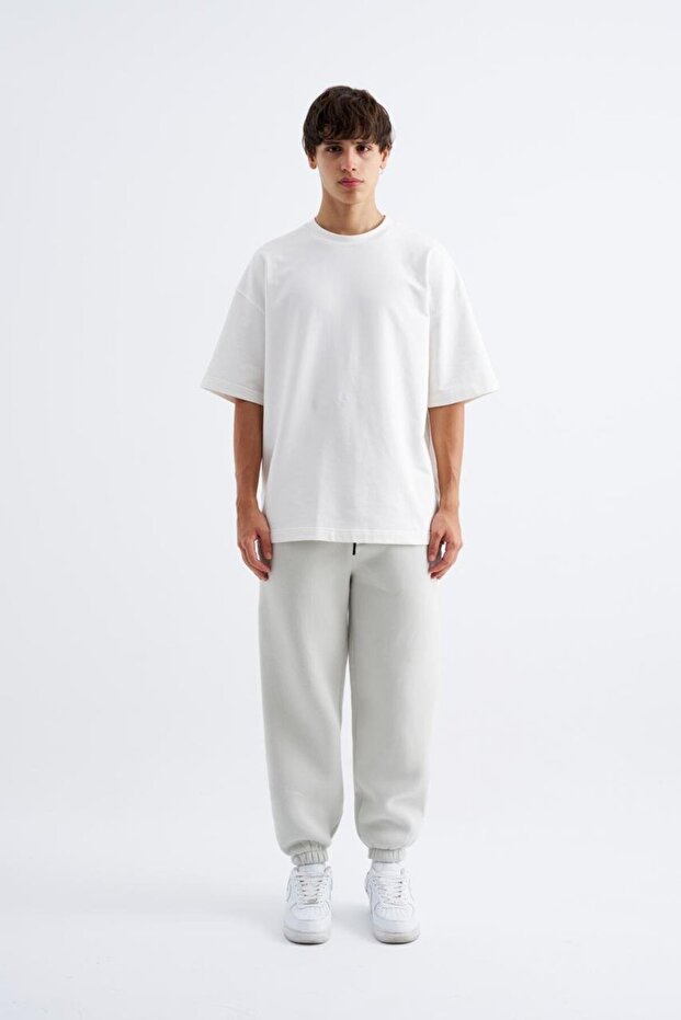 Erkek Basic Jogger Relaxed Gri Eşofman Altı - 1