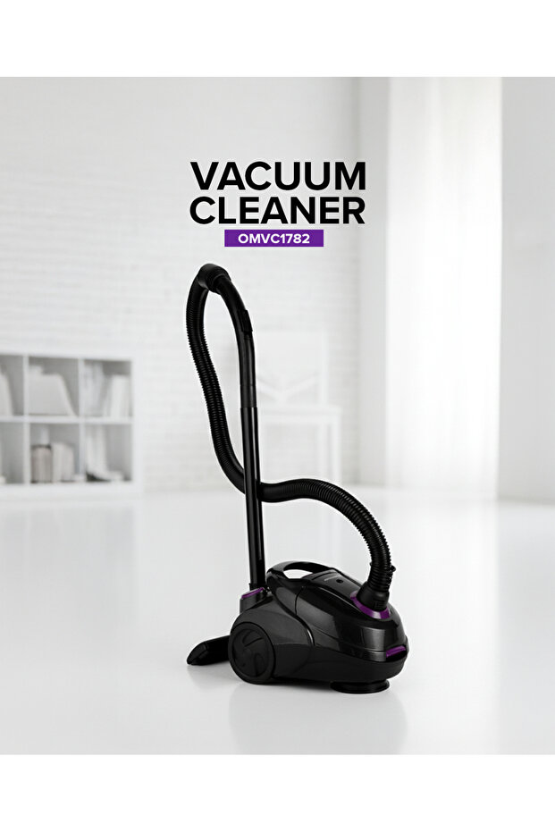 OMVC1782 Vacuum Cleaner with Dust Bag, 1.5 Litre | Powerful Suction