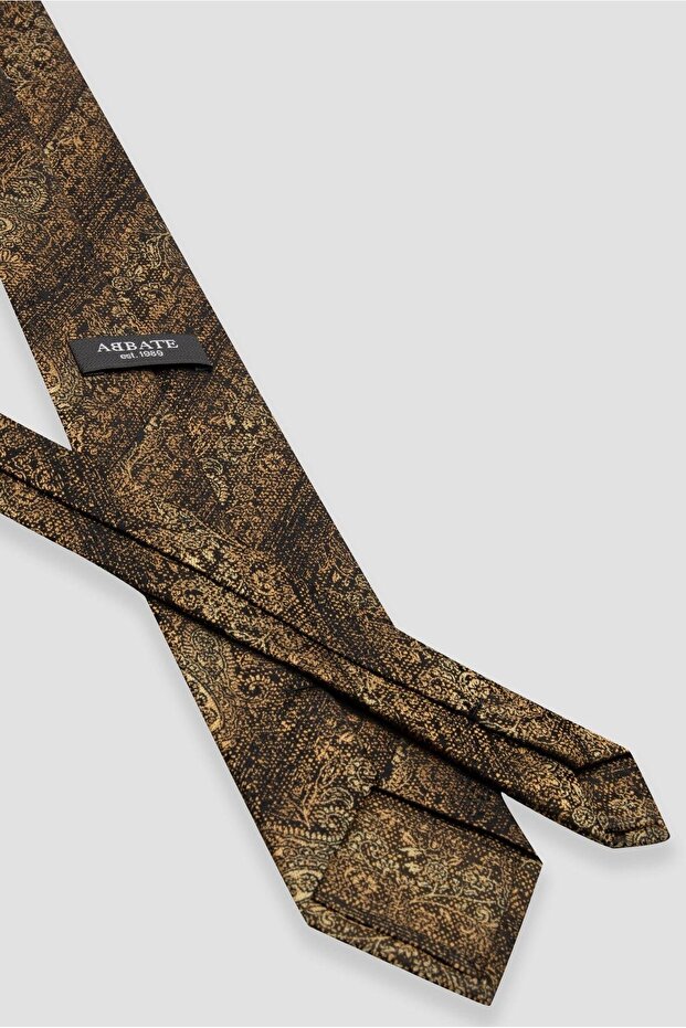 ربطة عنق 8 سم من البوليستر المصنوع من الألياف الدقيقة باللون الأصفر للرجال - 3