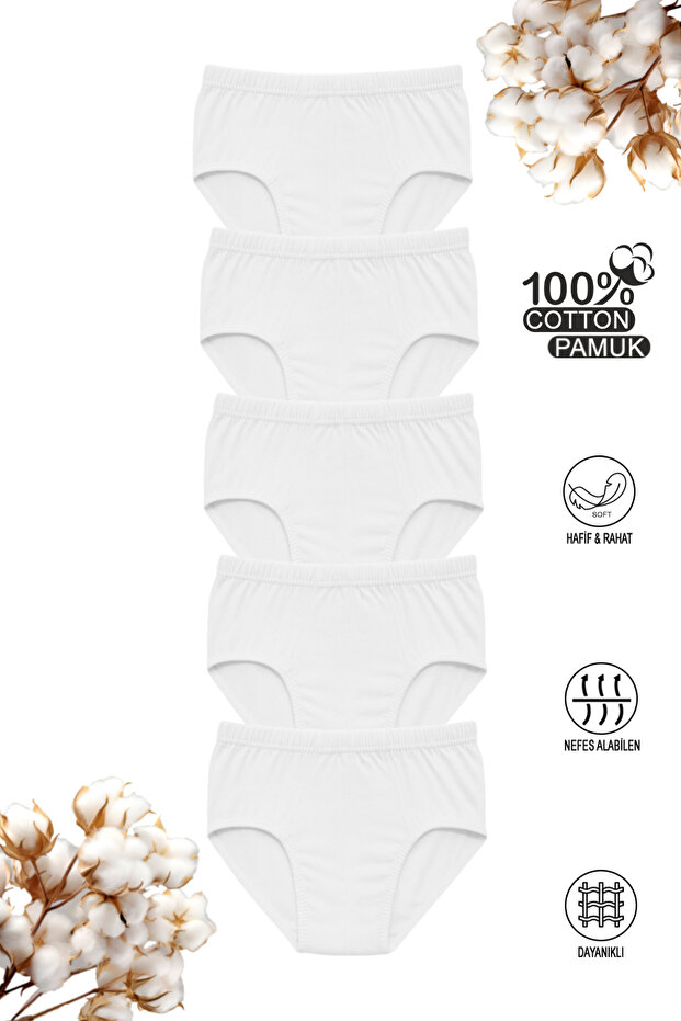 Özkan 0710 5-Pack Boy's 100% Cotton Supreme Flexible Comfortable Panties