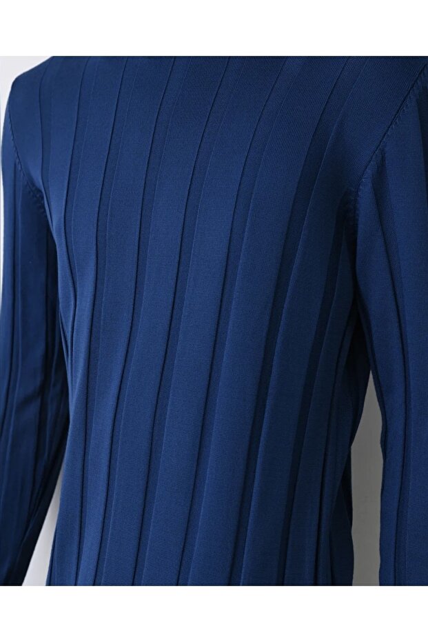 Slim Fit Şeritli Erkek Triko - 5