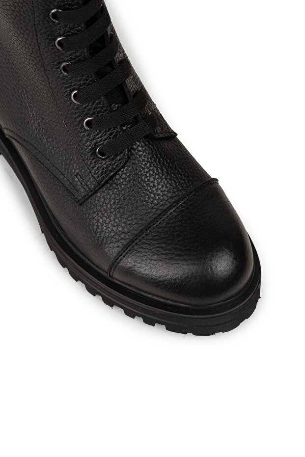 Hakiki Deri Siyah Kadın Postal Bot - 7