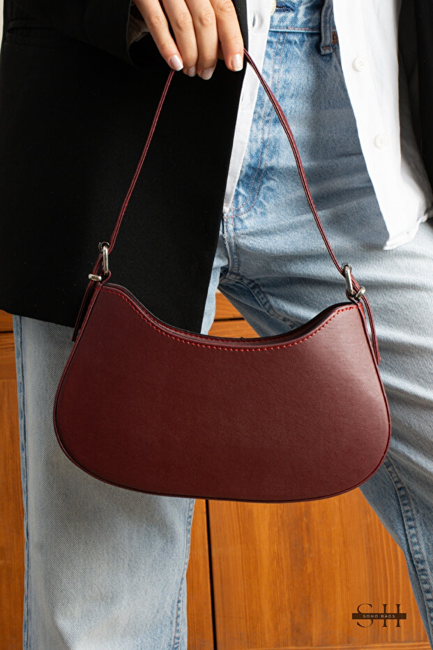 Orijinal Kadın Kolon Askılı Konfor Modeli Mini Baget Tek Gözlü Küçük Boy El Kol Ve Omuz Çantası - 5