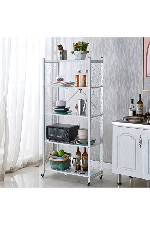 4-Tier Scratch-Resistant Storage Rack - White - 2