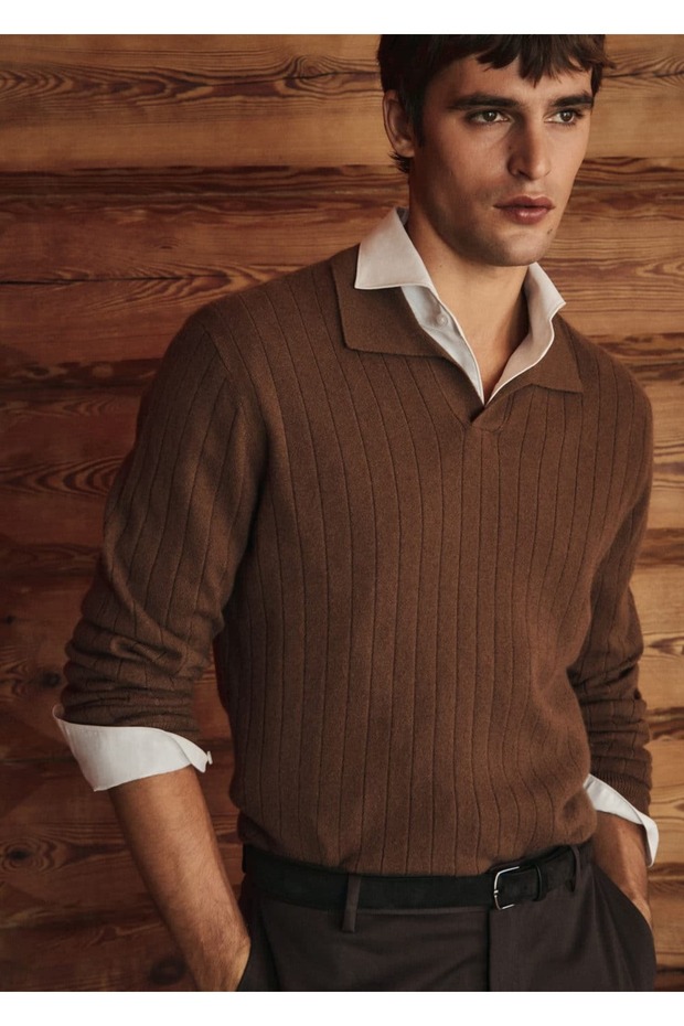 %100 kaşmir polo kazak - 6