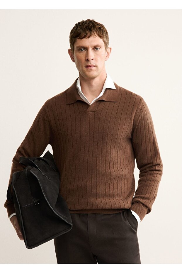 %100 kaşmir polo kazak - 1