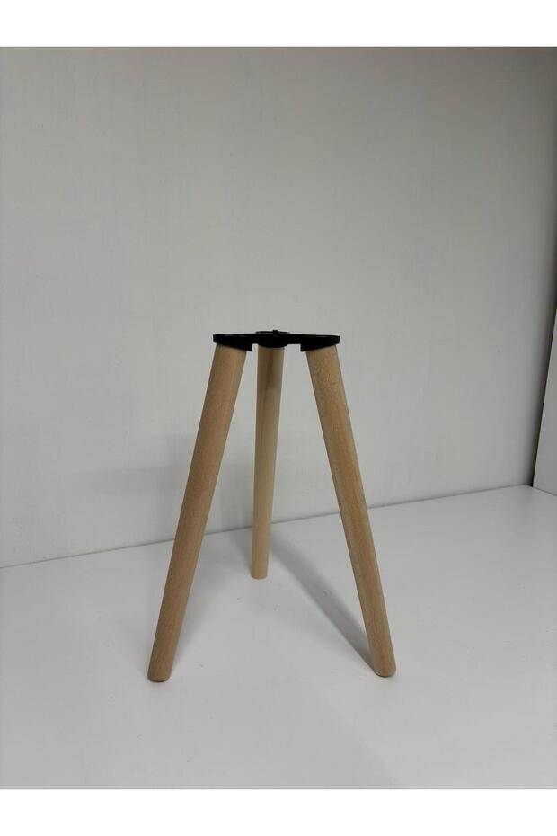 50 cm Raw Wooden Conical Foot - Set of 3 Three-Input Connection Apparatus and Screws Included