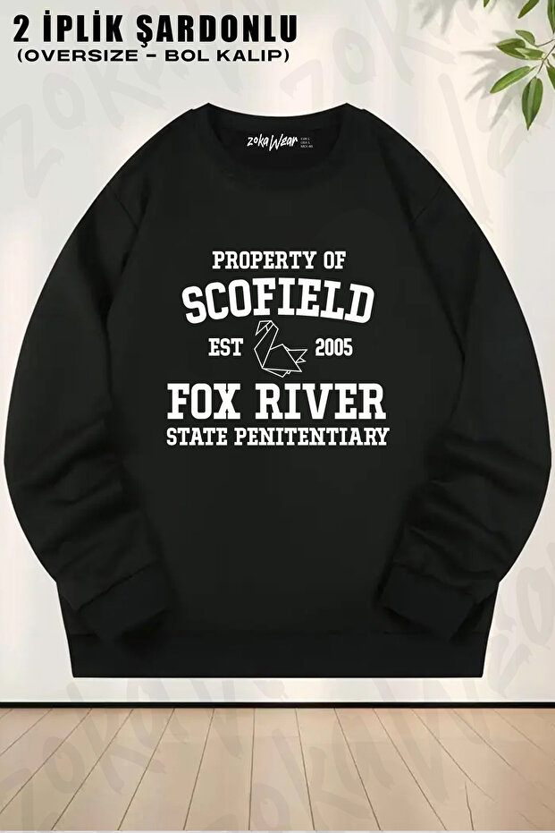 Unisex Loose Fit Prison Break Scofield Printed Design Oversized Crew Neck Sweatshirt