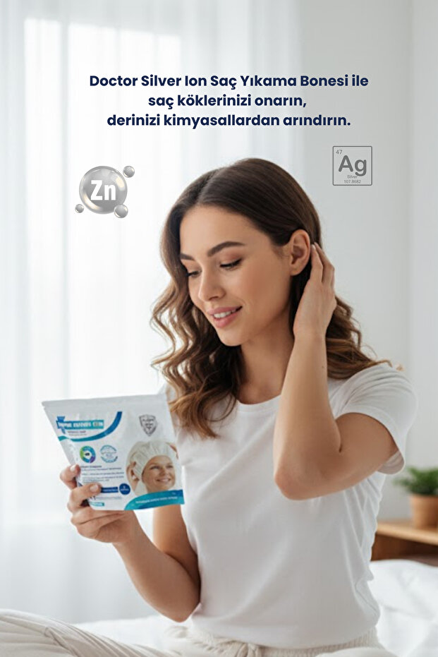 Gümüş İyonlu Saç Yıkama Bonesi 4’lü – Durulama Gerektirmez, Hasta Ve Yatalak Bakım - 8