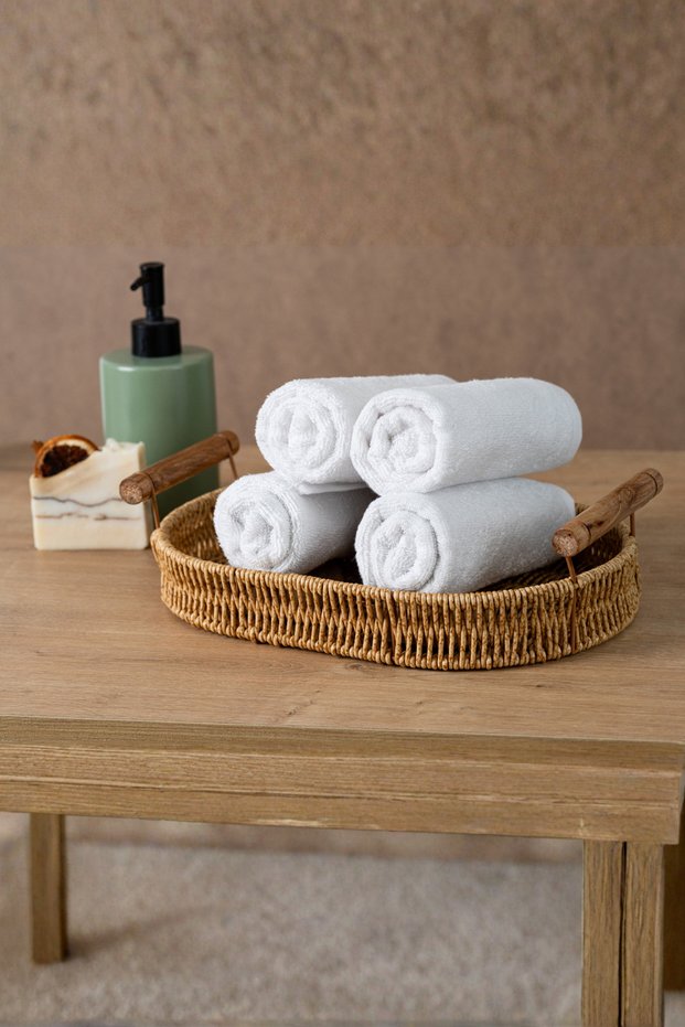 100% Cotton Coresoftair ™ Premium, Extra Soft and Voluminous Hand/Guest Towel Set (4-Piece 33X33 cm)