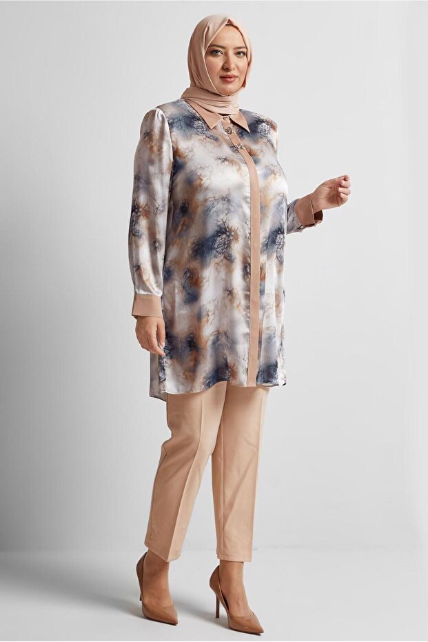 Patterned Satin Tunic 20743 - 2