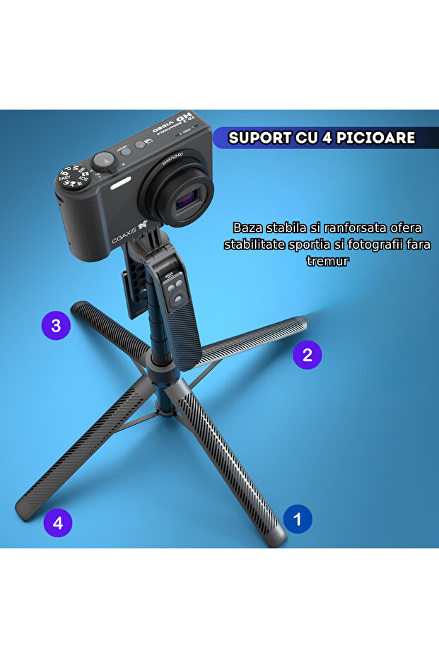 2 in 1 Selfie Stick - 180 cm Extendable Tripod, 360° Rotation, Bluetooth - 6