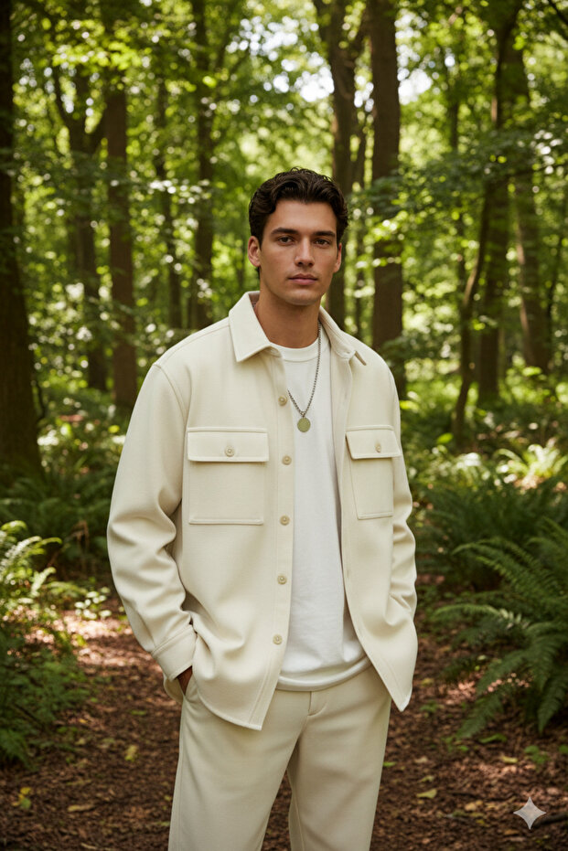 Oversize Men's Cashmere Shirt – Comfortable and Warm Winter Model, Unisex Style, Trendy Shirt