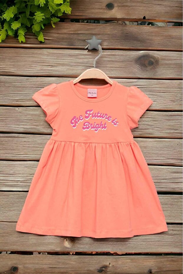 Girl's Printed Short Sleeve Combed Cotton Dress Summer