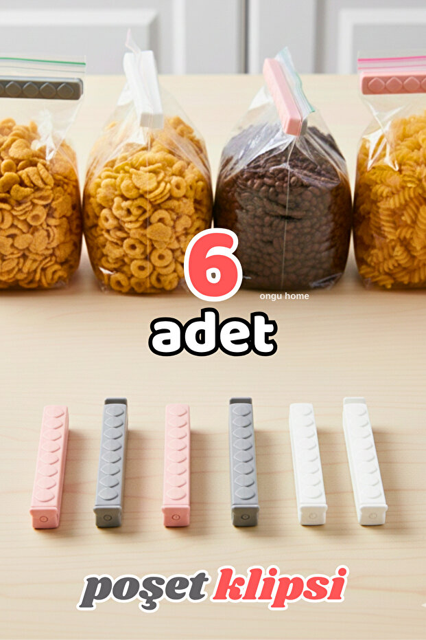 6lı Pratik Poşet Mandalı Poşet Klipsi Kapatıcı Ambalaj Ve Torba Kapatma Aparatı Büyük Poşet Klipsi - 2