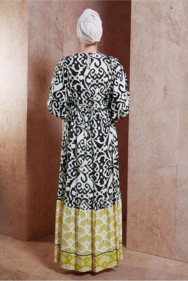 فستان فيسكوز منقوش - موديل 44599 - 3