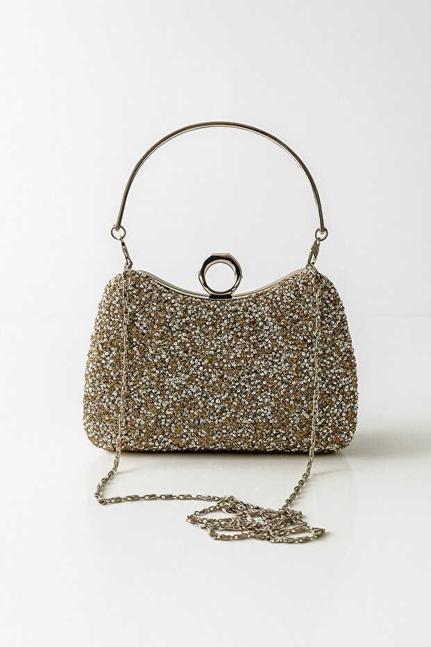 Natural Solitaire Ring Reversible Evening Dress Bag