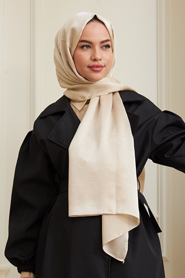 Janjan Çift Taraflı Şal Ekru - 2