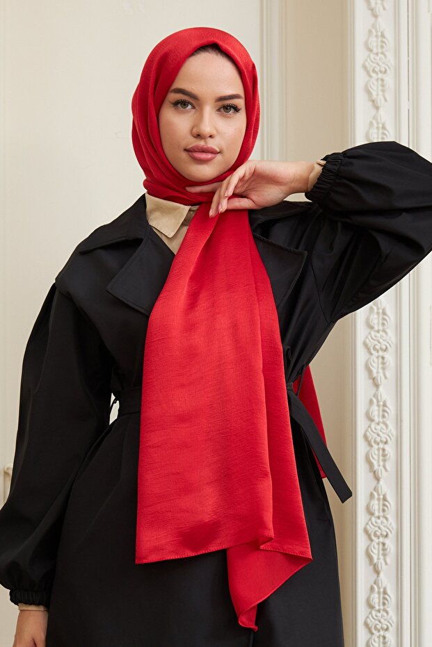 Janjan Çift Taraflı Şal Kırmızı - 3