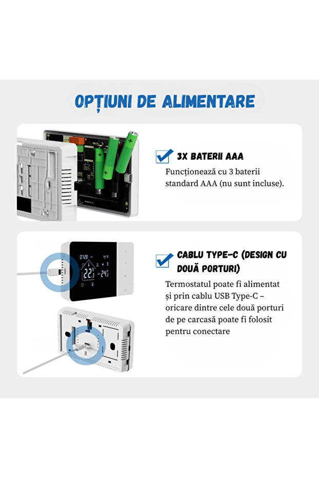 ® Termostat inteligent WiFi EcoTherm – Control vocal, programabil, eficient energetic - 6