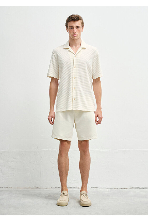 Textured Ecru Shirt Regular Fit / Regular Cut 0211596-70058 - 2