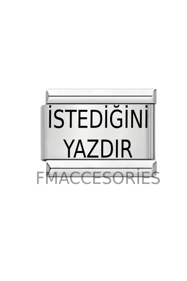 Customizable Print What You Want Italian Steel Charm Black Laser Printed Fmaccesori̇es