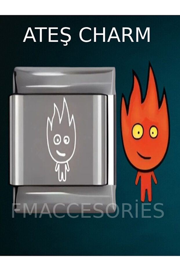 Italian Charm Bracelet Charm Fire and Water (Fire) Fmaccesories