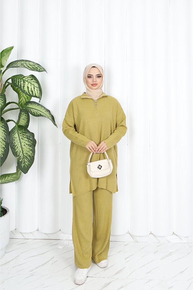 Nisum Kneck Zippered Pants Strick Suit
