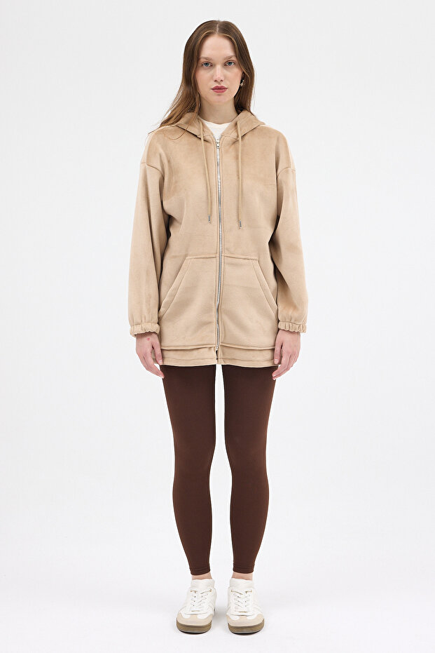 3057A Jachetă de pluș cu fermoar nurcă - 3