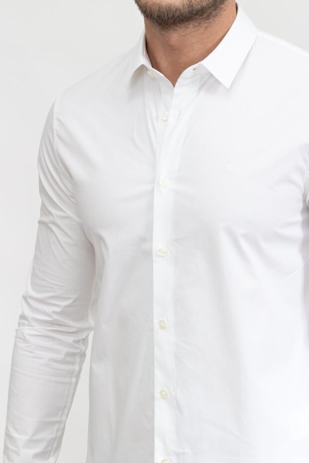Chest Logo Slim Stretch Erkek Gömlek - 4