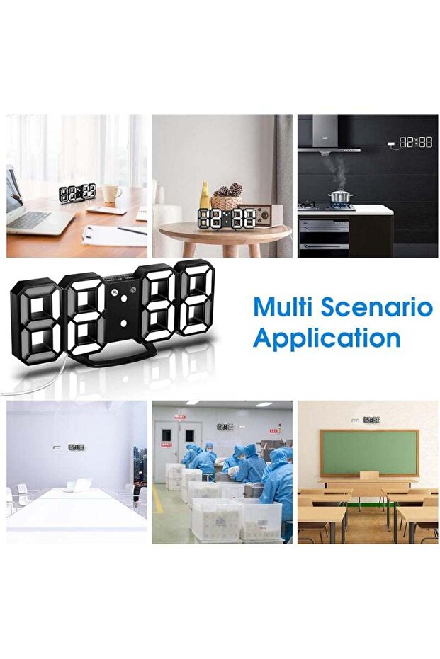 3D LED Digital Alarm Clock, Table Alarm Clock, Manually & Auto Adjust Brightness, Easy to Read at Ni - 5