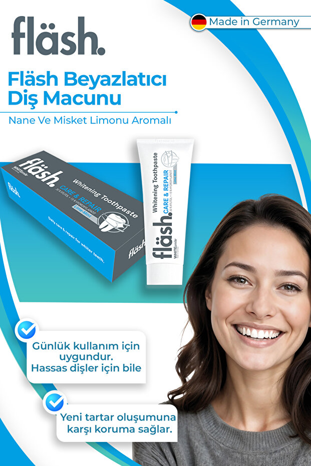 Flash Beyazlatıcı Diş Macunu - Bakım Ve Onarım Nane Ve Misket Limonu Aromalı 75 Ml 2 Adet - 2