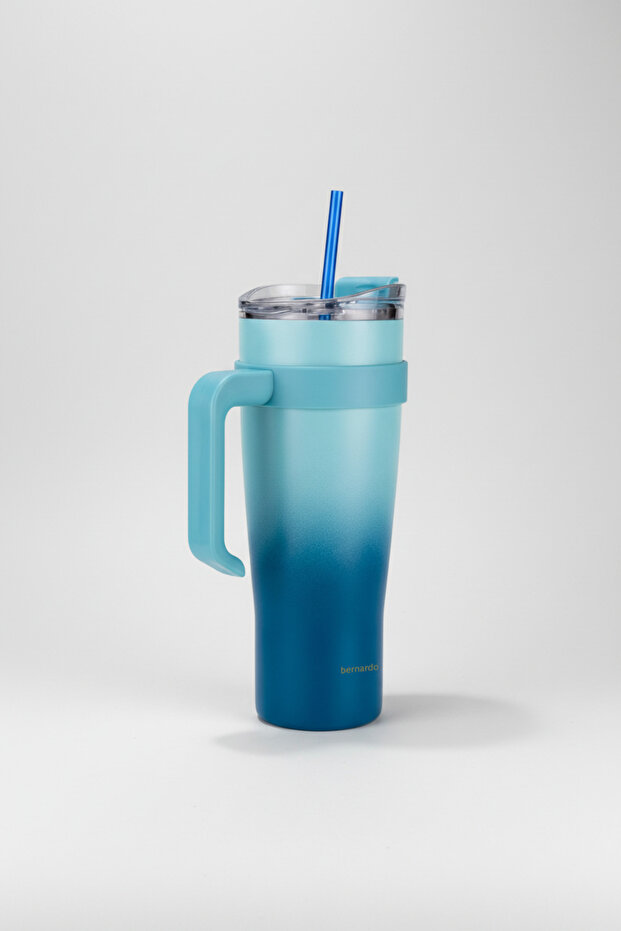 Alto Stainless Steel Thermos Cup with Straw Navy Blue 1000 ml