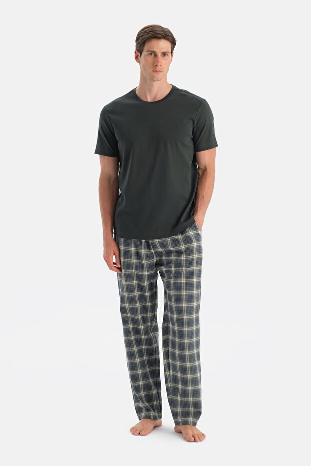 Multicolor Ekoseli Dokuma Pantolon - 1