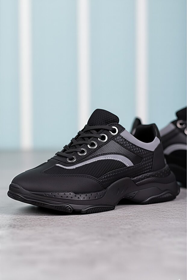 Men's Black Mesh Sneakers 0012157A