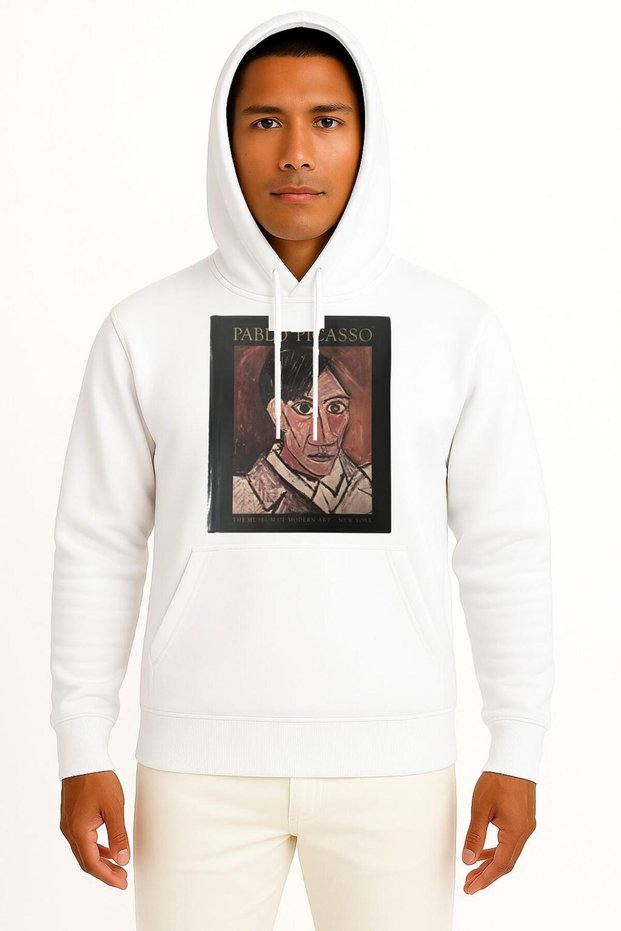 Hooded Pablo Picasso, Retrospective Picasso's Blue Period Chest Design Unisex Sweatshirt
