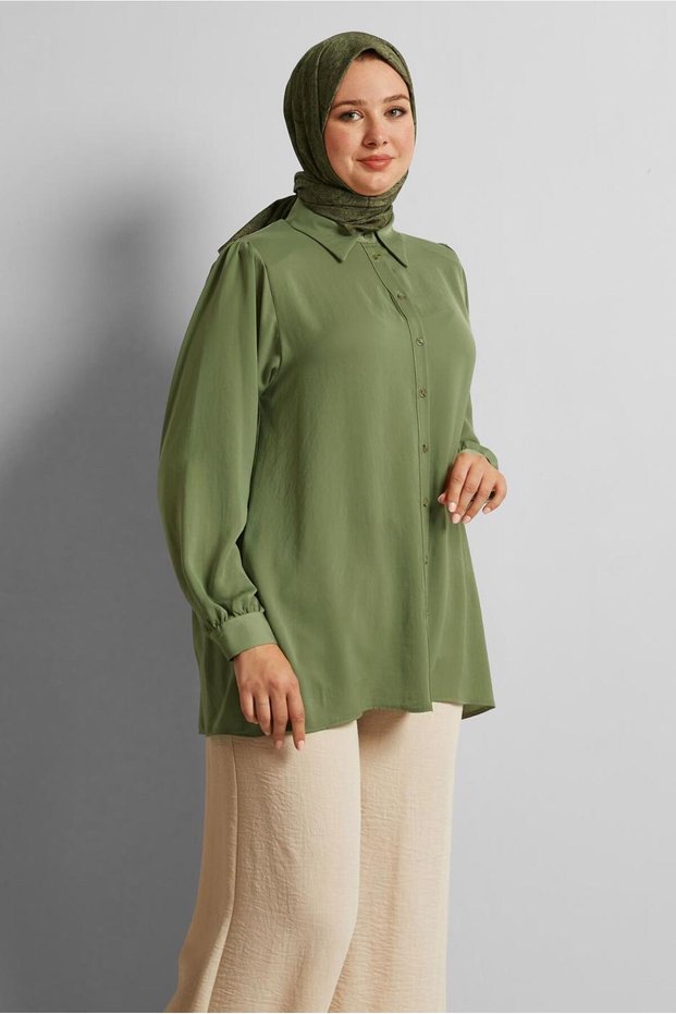 Shirt Collar Large Size Tunic 20750