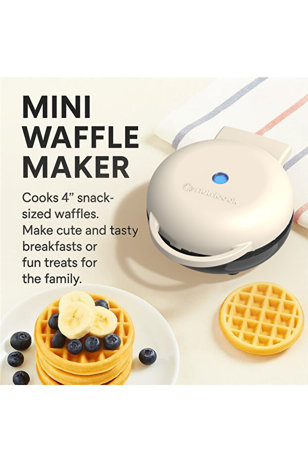 Mini Waffle Maker 10cm, Ceramic Coating, Compact, NC-WM100B