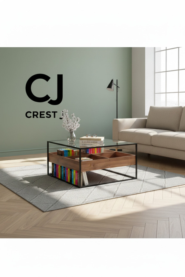 Single side table with an elegant and attractive design, size 80 * 80 cm - 1