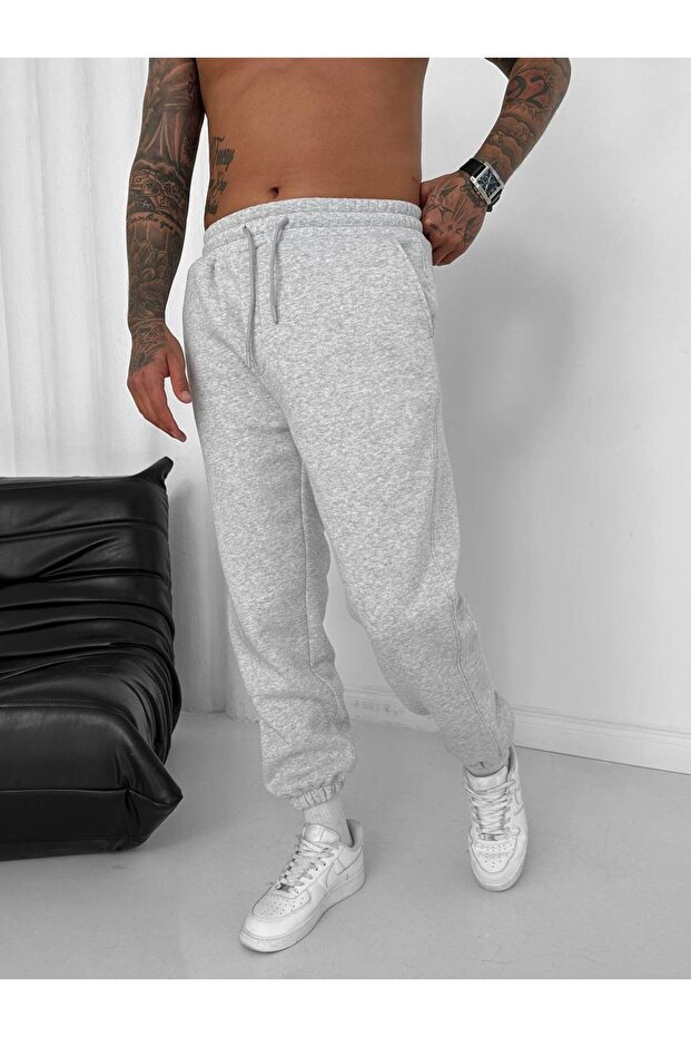 Unisex Oversize Kalın Eşofman Alt - 3