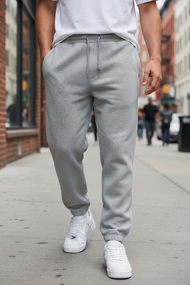 Unisex Oversize Kalın Eşofman Alt - 1