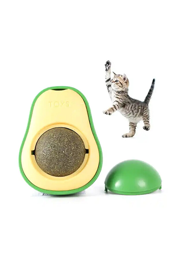 Adhesive Catnip 360 °   Spinning Avocado Cat Lick Ball Catnip - 6