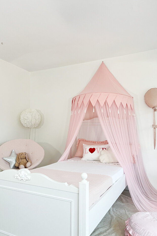 Tül Pembe Duvar Tentesi Plus Model - 7