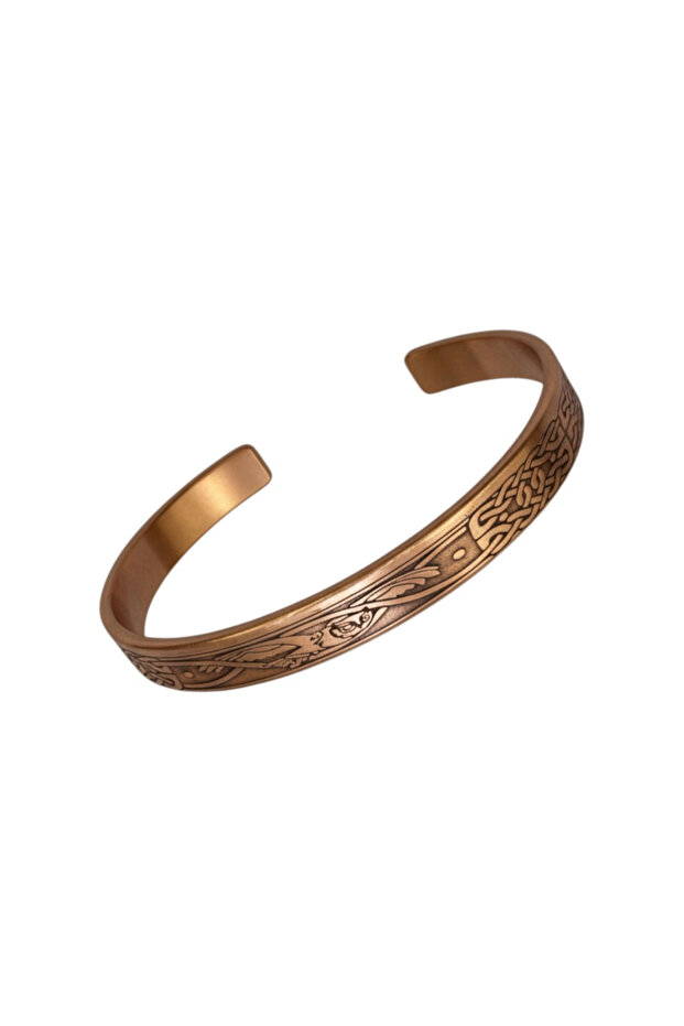 البومة منقوشة سوار النحاس - 1