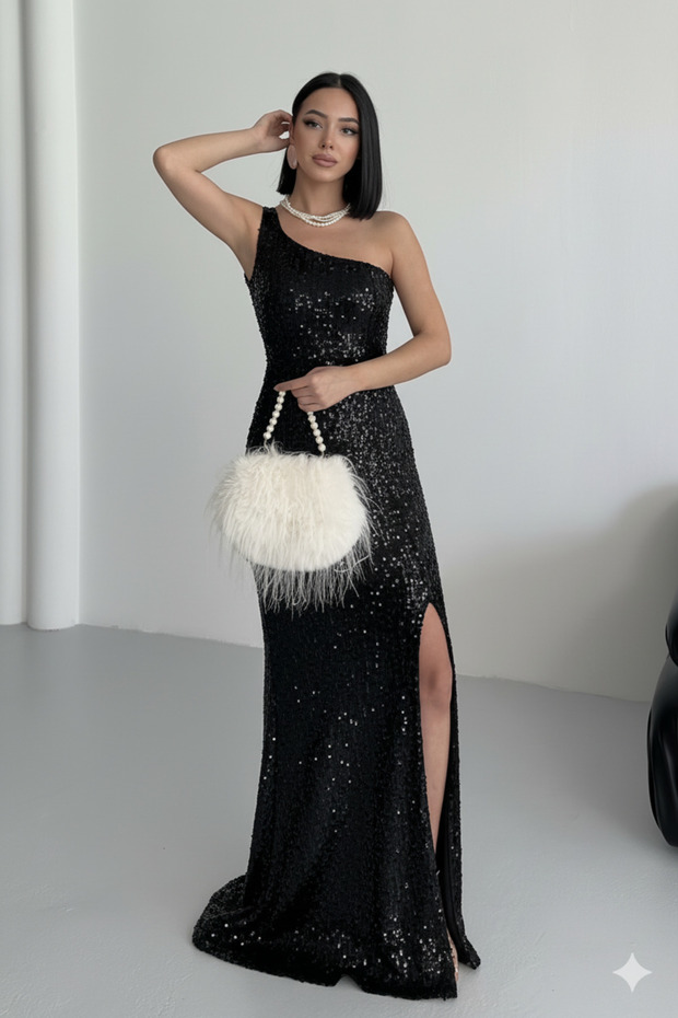 Trend Kadife Pullu Elbise Pembe - 3