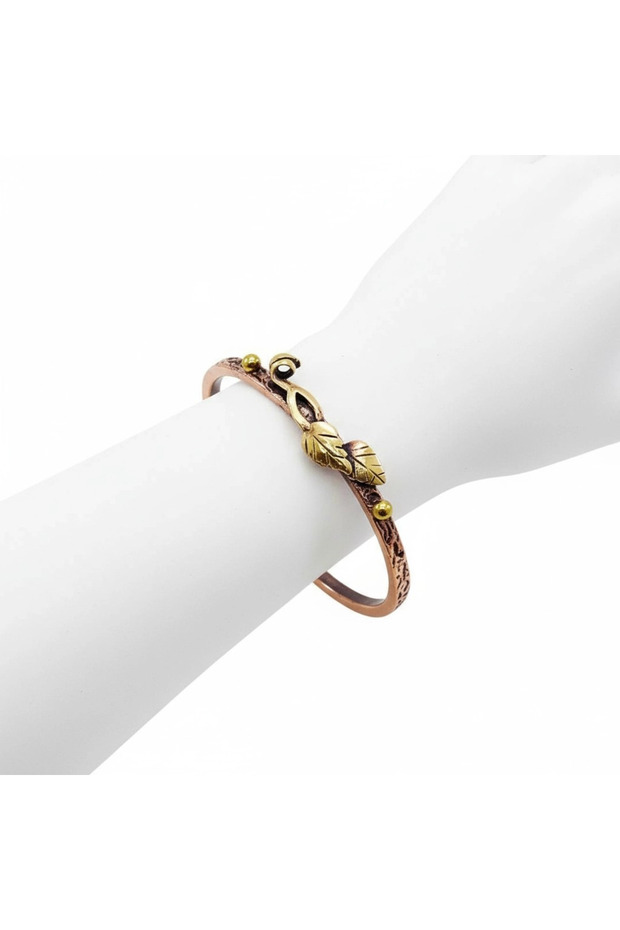 سوار نحاسي على شكل شجرة من أوراق النحاس - 2