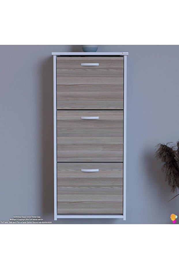 WEST Asma Antre 52 x116x 26 cm’ lik 3 Düşer Kapak 6 Göz Bölmeli Ayakkabılık - 3