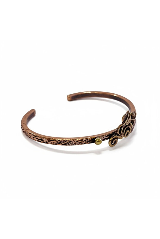 Leaf Figured Tree Bark Copper Bracelet - 2