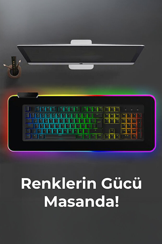 MP-51 RGB Gaming Mouse Pad XL | 80×30 cm, 7 Renk RGB, Kaymaz Taban - 5